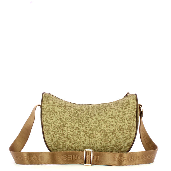 Borbonese - Tracolla Luna Bag Small Verde Olio - 223235J47 - VERDE/OLIO