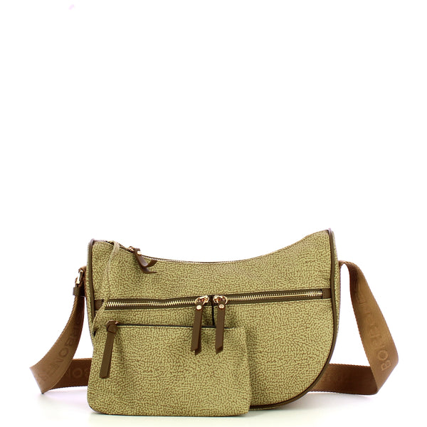 Borbonese - Tracolla Luna Bag Small Verde Olio - 223235J47 - VERDE/OLIO