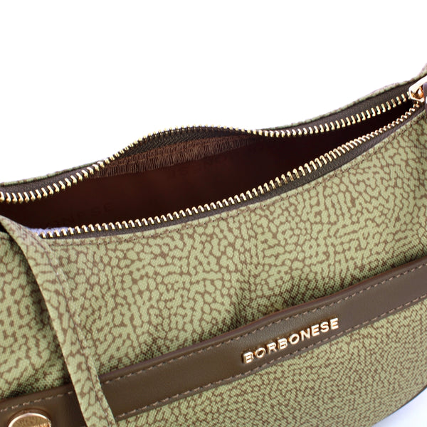 Borbonese - Luna Bag Mini Verde Olio - 91010075J47 - VERDE/OLIO