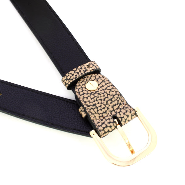 Borbonese - Cintura reversibile OP Naturale Nero - 221001AT8 - OP/NATURALE/NERO