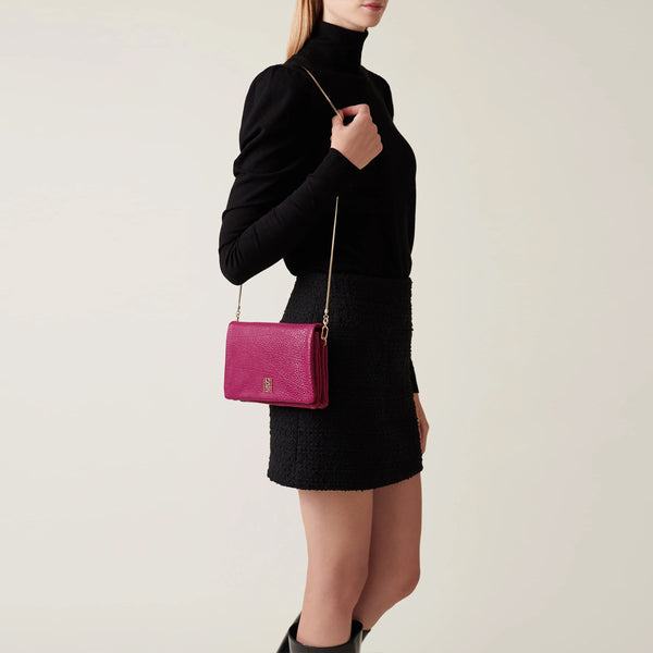 Borbonese - Tracollina Mini Bag in pelle Amarone - 920235AV9 - AMARONE