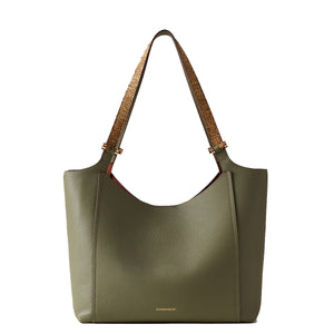 Borbonese - Shopper Bolt Medium Oliva OP Naturale - 924388AR3 - OLIVA/OP/NATURALE