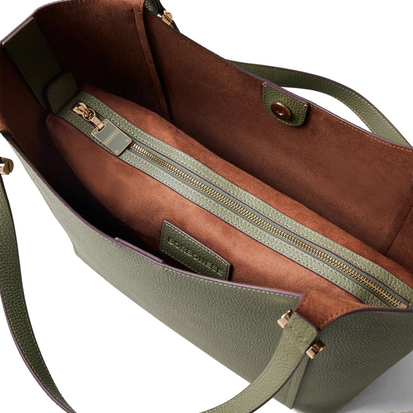 Borbonese - Shopper Bolt Medium Oliva OP Naturale - 924388AR3 - OLIVA/OP/NATURALE