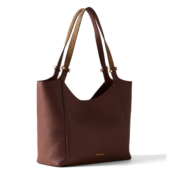 Borbonese - Shopper Bolt Medium Brul�� OP Naturale - 924388AR3 - BRULE'/OP/NATURALE