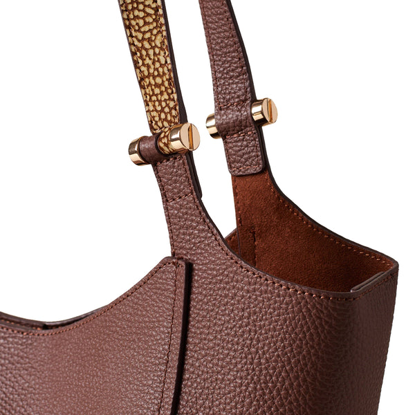 Borbonese - Shopper Bolt Medium Brul�� OP Naturale - 924388AR3 - BRULE'/OP/NATURALE