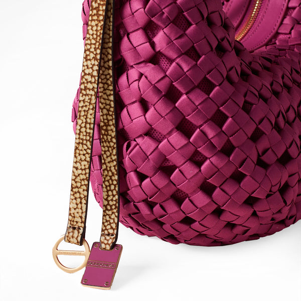 Borbonese - Mini Hobo Bag La Nido Amarone OP Naturale - 924826AZ1 - AMARONE/OP/NATURALE