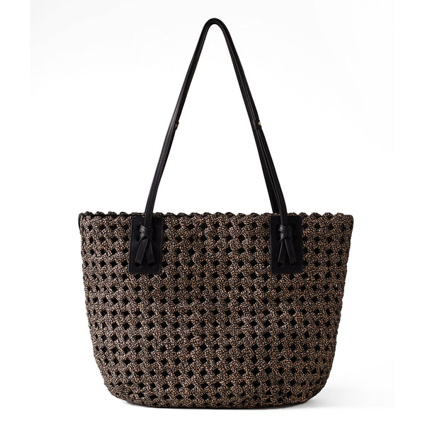 Borbonese - Borsa shopping La Nido OP Naturale Nero - 924828AH1 - OP/NATURALE/NERO