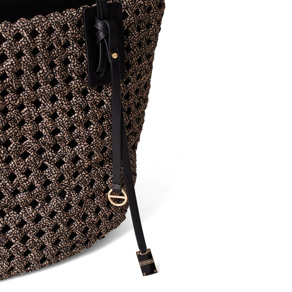 Borbonese - Borsa shopping La Nido OP Naturale Nero - 924828AH1 - OP/NATURALE/NERO