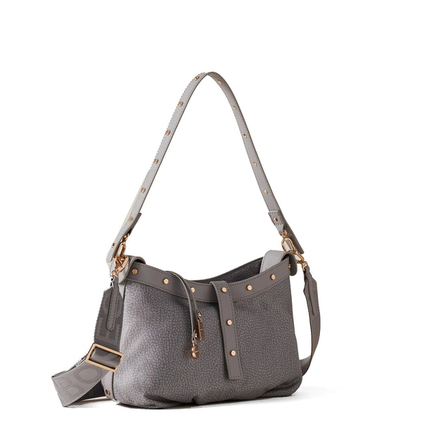 Borbonese - Borsa a spalla Hobo Mini Cloud - 933254I15 - CLOUD
