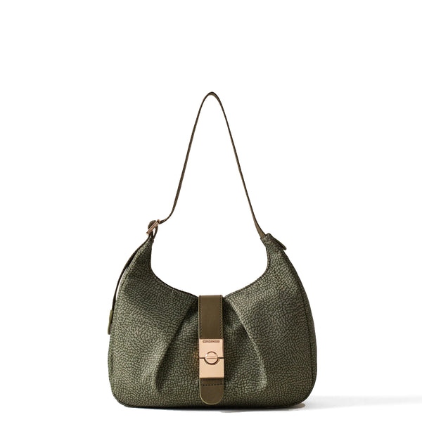 Borbonese - Hobo Bag Cortina Small Verde Militare - 923937I15 - VERDE/MILITARE