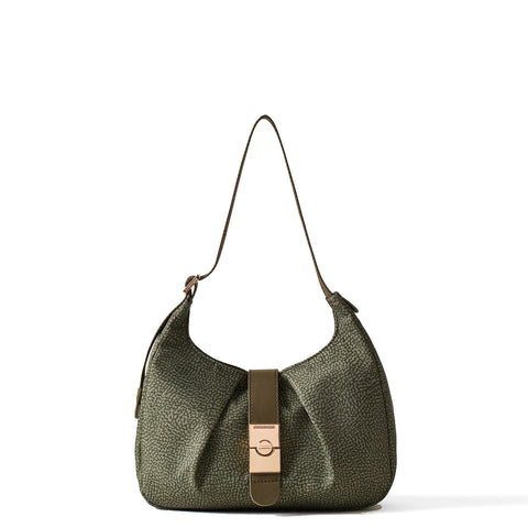 Borbonese - Hobo Bag Cortina Small Verde Militare - 923937I15 - VERDE/MILITARE
