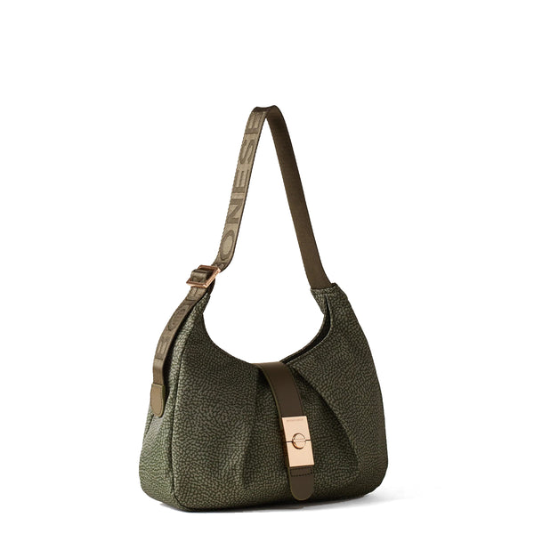Borbonese - Hobo Bag Cortina Small Verde Militare - 923937I15 - VERDE/MILITARE