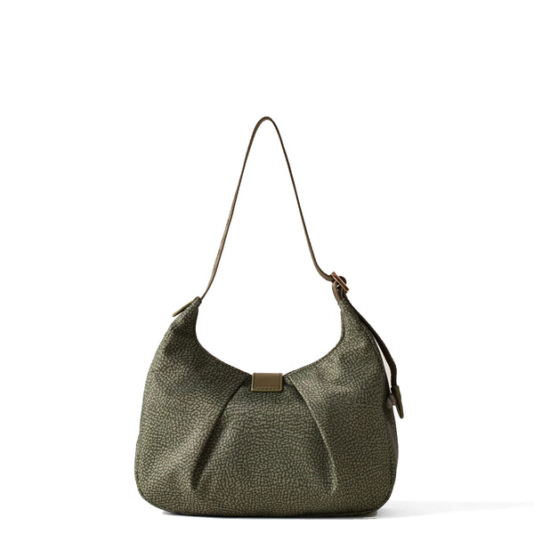 Borbonese - Hobo Bag Cortina Small Verde Militare - 923937I15 - VERDE/MILITARE