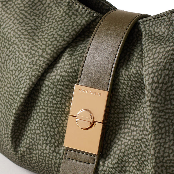 Borbonese - Hobo Bag Cortina Small Verde Militare - 923937I15 - VERDE/MILITARE