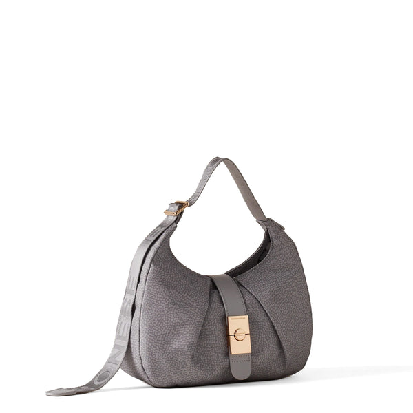 Borbonese - Hobo Bag Cortina Small Cloud - 923937I15 - CLOUD