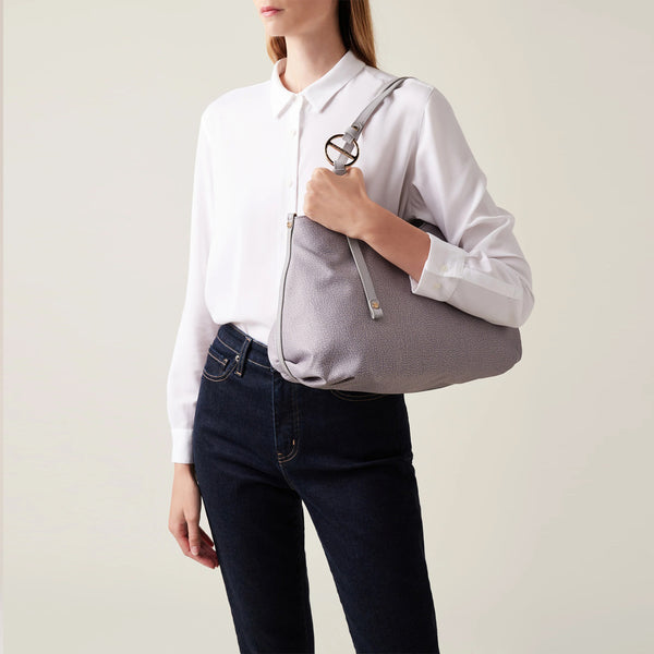 Borbonese - Borsa a spalla Medium Cloud - 924182AH1 - CLOUD