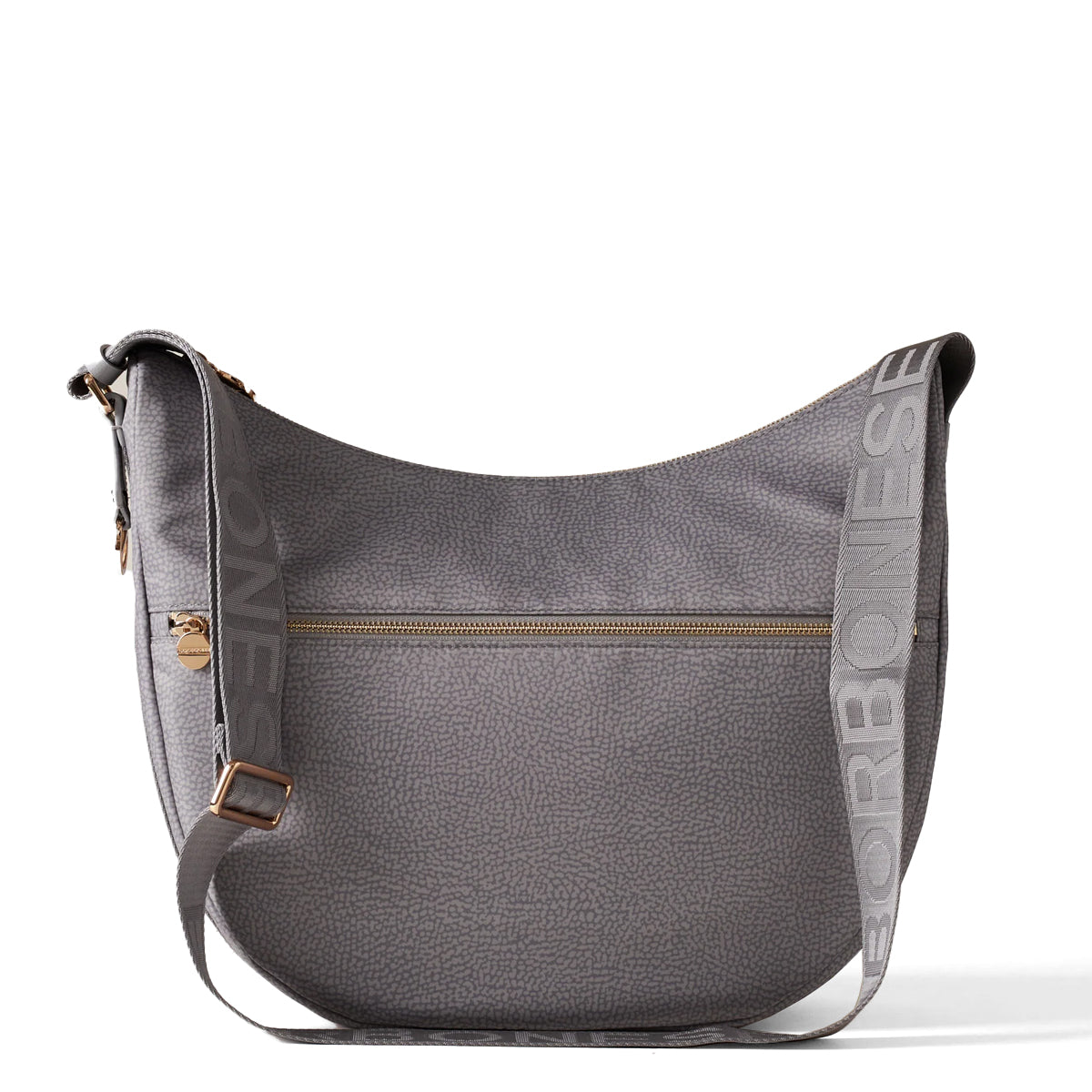 Borbonese - Borsa Luna Bag Medium con taschino in Nylon Riciclato Cloud - 934109I15 - CLOUD