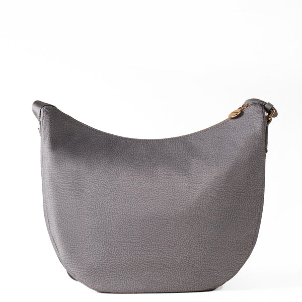 Borbonese - Borsa Luna Bag Medium con taschino in Nylon Riciclato Cloud - 934109I15 - CLOUD