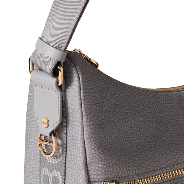 Borbonese - Borsa Luna Bag Medium con taschino in Nylon Riciclato Cloud - 934109I15 - CLOUD