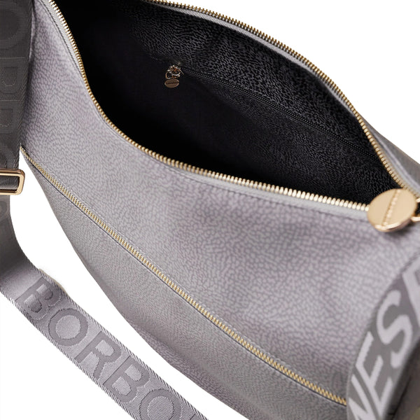 Borbonese - Borsa Luna Bag Medium con taschino in Nylon Riciclato Cloud - 934109I15 - CLOUD