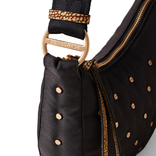 Borbonese - Mini Borsa Luna Bag Colette Nero OP Naturale - 933330AZ1 - NERO/OP/NATURALE