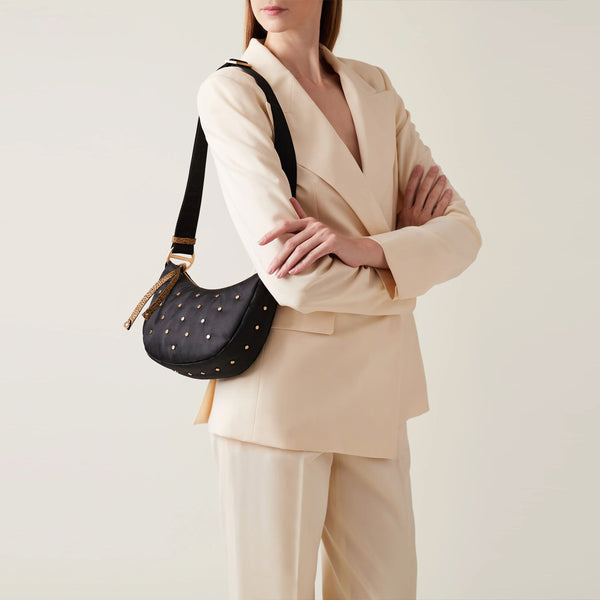 Borbonese - Mini Borsa Luna Bag Colette Nero OP Naturale - 933330AZ1 - NERO/OP/NATURALE