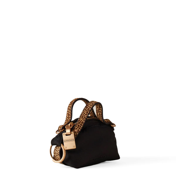 Borbonese - Portachiavi Sexy Bag Nero OP Naturale - 910787AZ1 - NERO/OP/NATURALE
