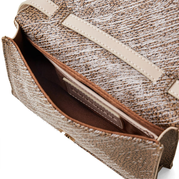 Borbonese - Mini Tracolla Livre OP Naturale Porridge - 903005AZ5 - OP/NATURALE/PORRIDGE