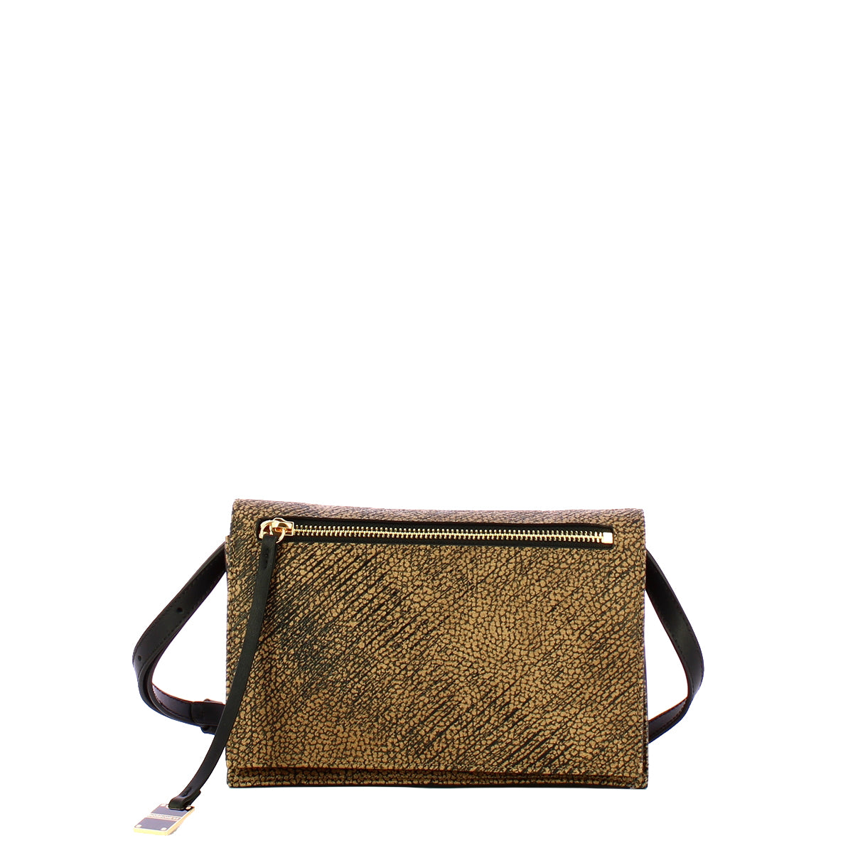 Borbonese - Tracolla Livre Small Graffiti OP Naturale Nero - 903002AZ5 - OP/NATURALE/NERO