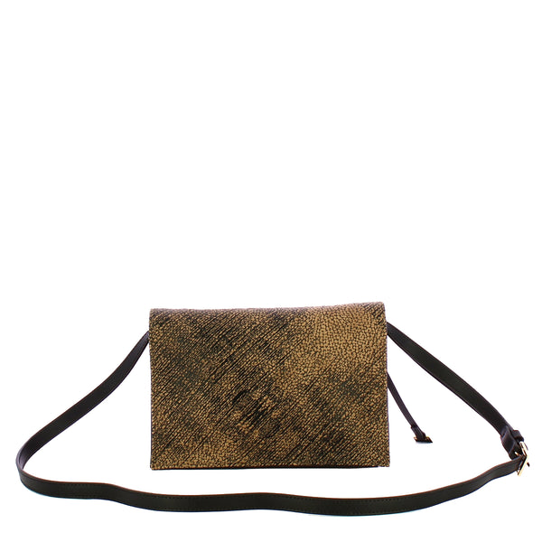 Borbonese - Tracolla Livre Small Graffiti OP Naturale Nero - 903002AZ5 - OP/NATURALE/NERO