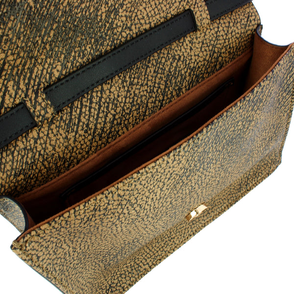 Borbonese - Tracolla Livre Small Graffiti OP Naturale Nero - 903002AZ5 - OP/NATURALE/NERO