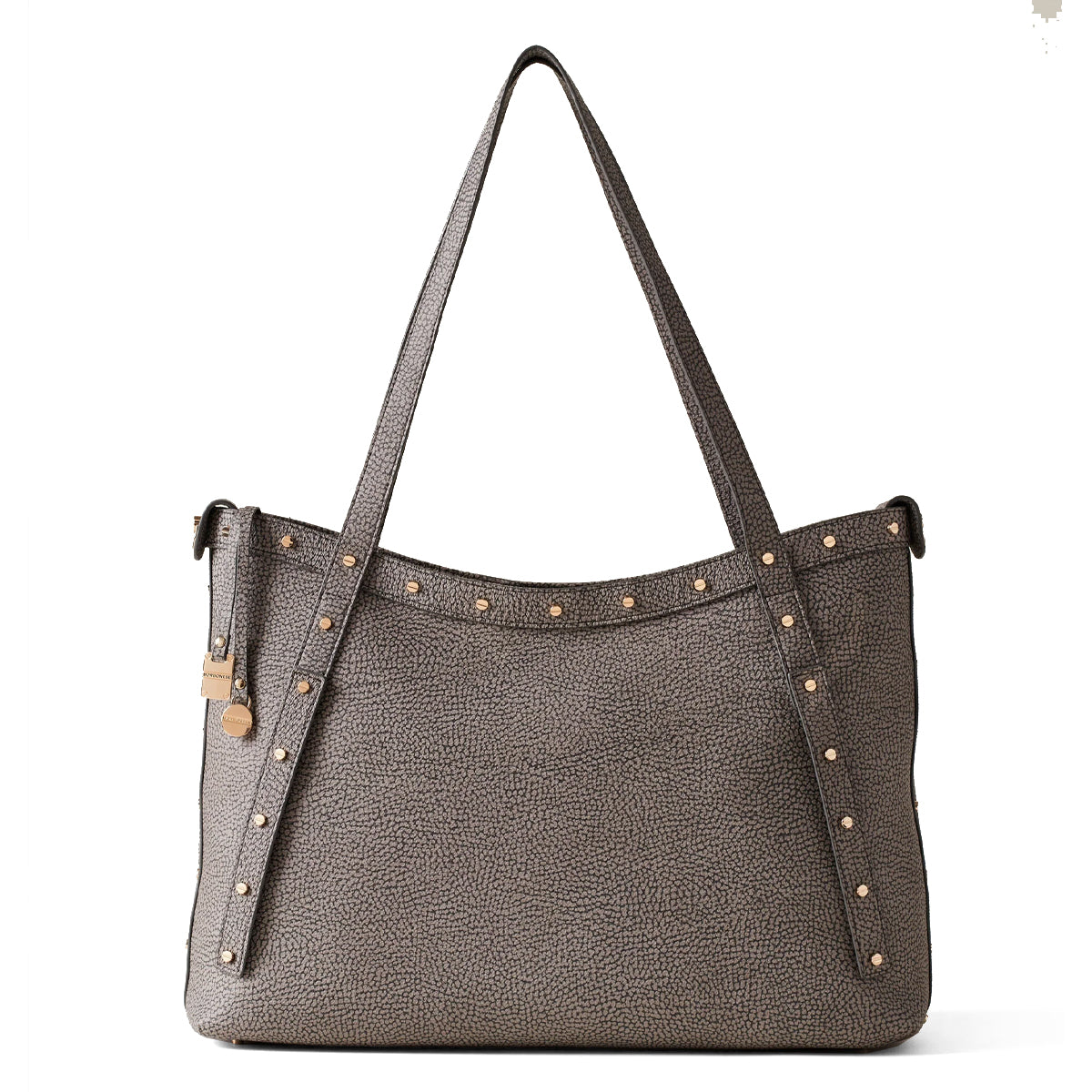 Borbonese - Shopping Metropole Large in tela rivestita Clay Grey - 933256AN0 - CLAY/GREY