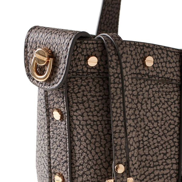 Borbonese - Shopping Metropole Large in tela rivestita Clay Grey - 933256AN0 - CLAY/GREY