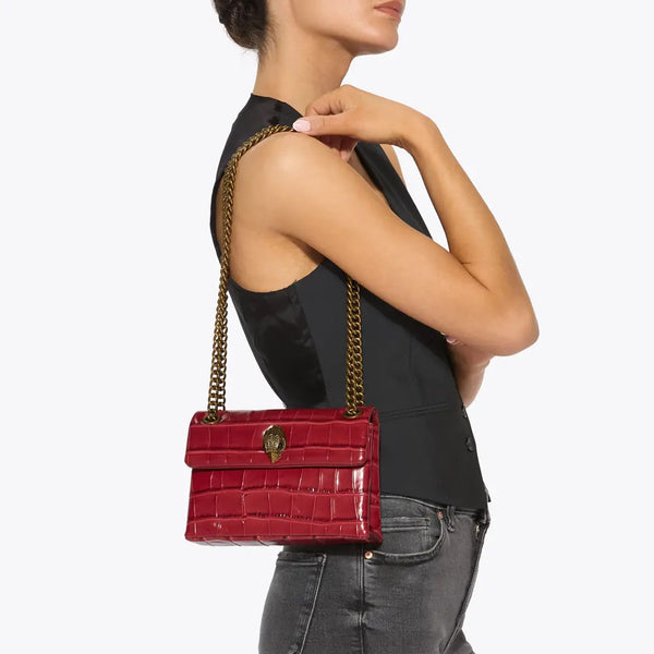 Kurt Geiger - Kensington Bag Red Croc Mini Crossbody Bag - 4372850419 - RED/CROC