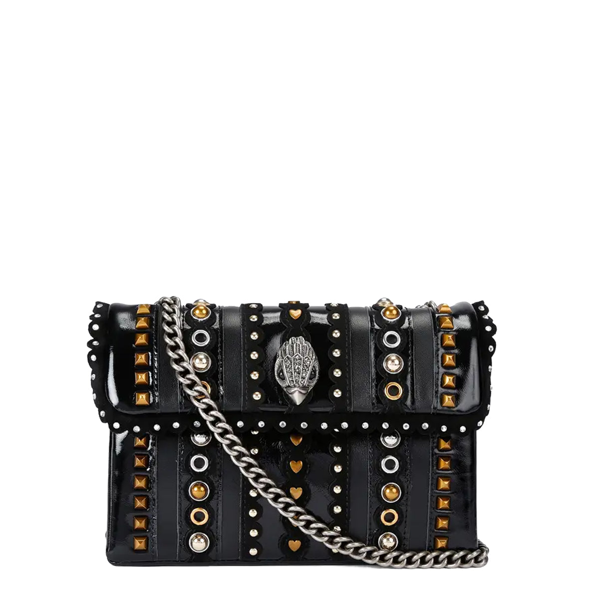 Kurt Geiger - Kensington Bag Medium Black Comb Crossbody Bag - 4697005019 - BLACK/COMB