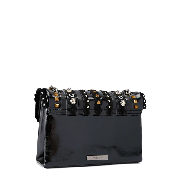 Kurt Geiger - Kensington Bag Medium Black Comb Crossbody Bag - 4697005019 - BLACK/COMB