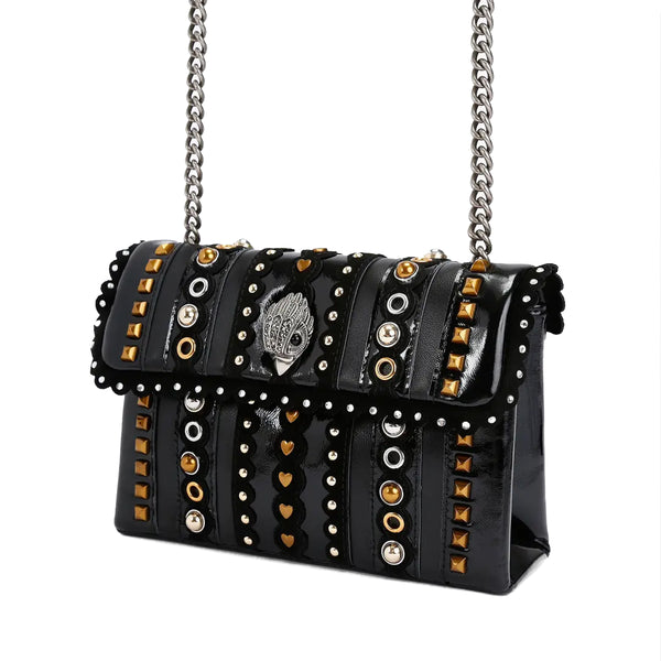 Kurt Geiger - Kensington Bag Medium Black Comb Crossbody Bag - 4697005019 - BLACK/COMB
