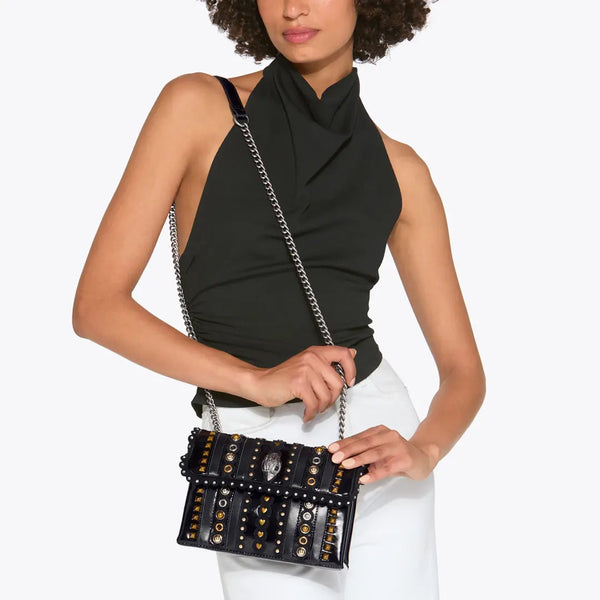 Kurt Geiger - Kensington Bag Medium Black Comb Crossbody Bag - 4697005019 - BLACK/COMB