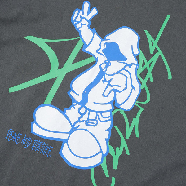 XLARGE - T-Shirt Pigment Dyed Peace and Forune Black - 201253011015 - BLACK