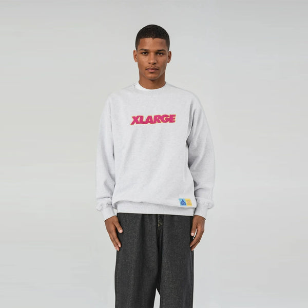 XLARGE - Felpa Standard Logo Crewneck Ash - 201253012001 - ASH