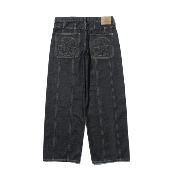 XLARGE - Pantaloni in denim con ricami Black - 201253031006 - BLACK