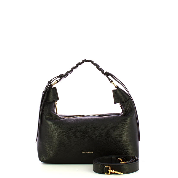 Coccinelle - Hobo bag piccola Rhea Noir - EDF130280 - NOIR/NOIR