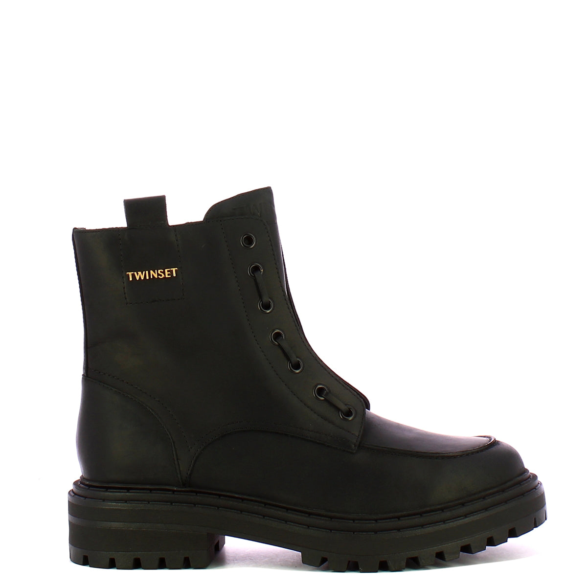 Twinset - Stivaletto Anfibio in pelle Nero - 252TCP184 - NERO