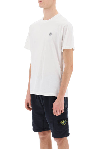 crew-neck t-shirt with logo patch 801523757 BIANCO