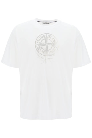 t-shirt with reflective print 80152RC87 BIANCO