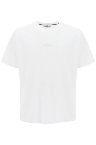 t-shirt with lived-in effect print 80152RC89 BIANCO