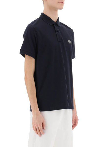 slim fit polo shirt with logo patch 80152SC17 BLEU