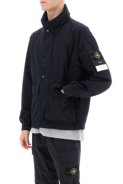 micro twill jacket with extractable hood 801541626 BLEU