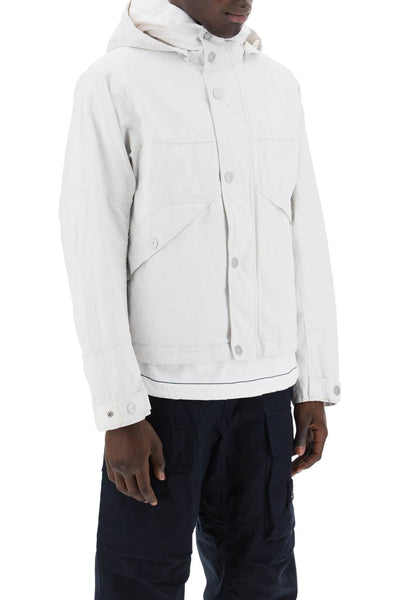 "marina raw plated linen jacket with 8015418X1 BIANCO