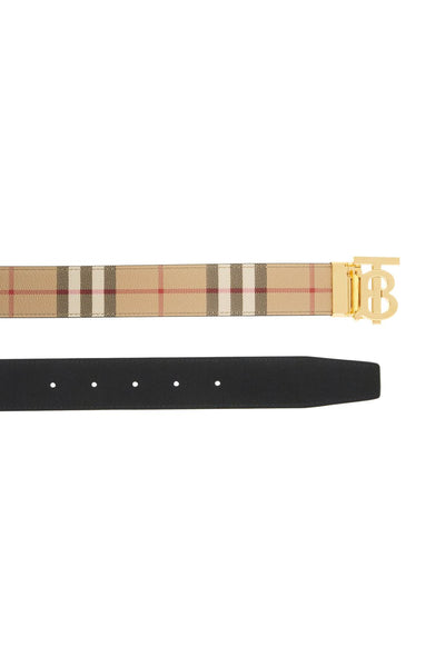 reversible tb check belt 8070286 ARCHIVE BEIGE/GOLD